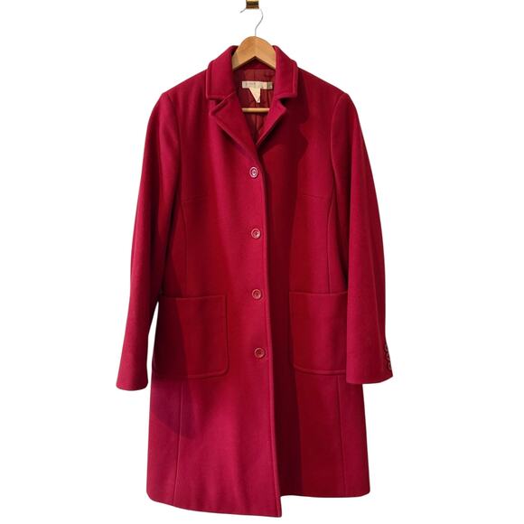 J Crew Longline Wool Coat Brick Red S - Picture 2 of 6